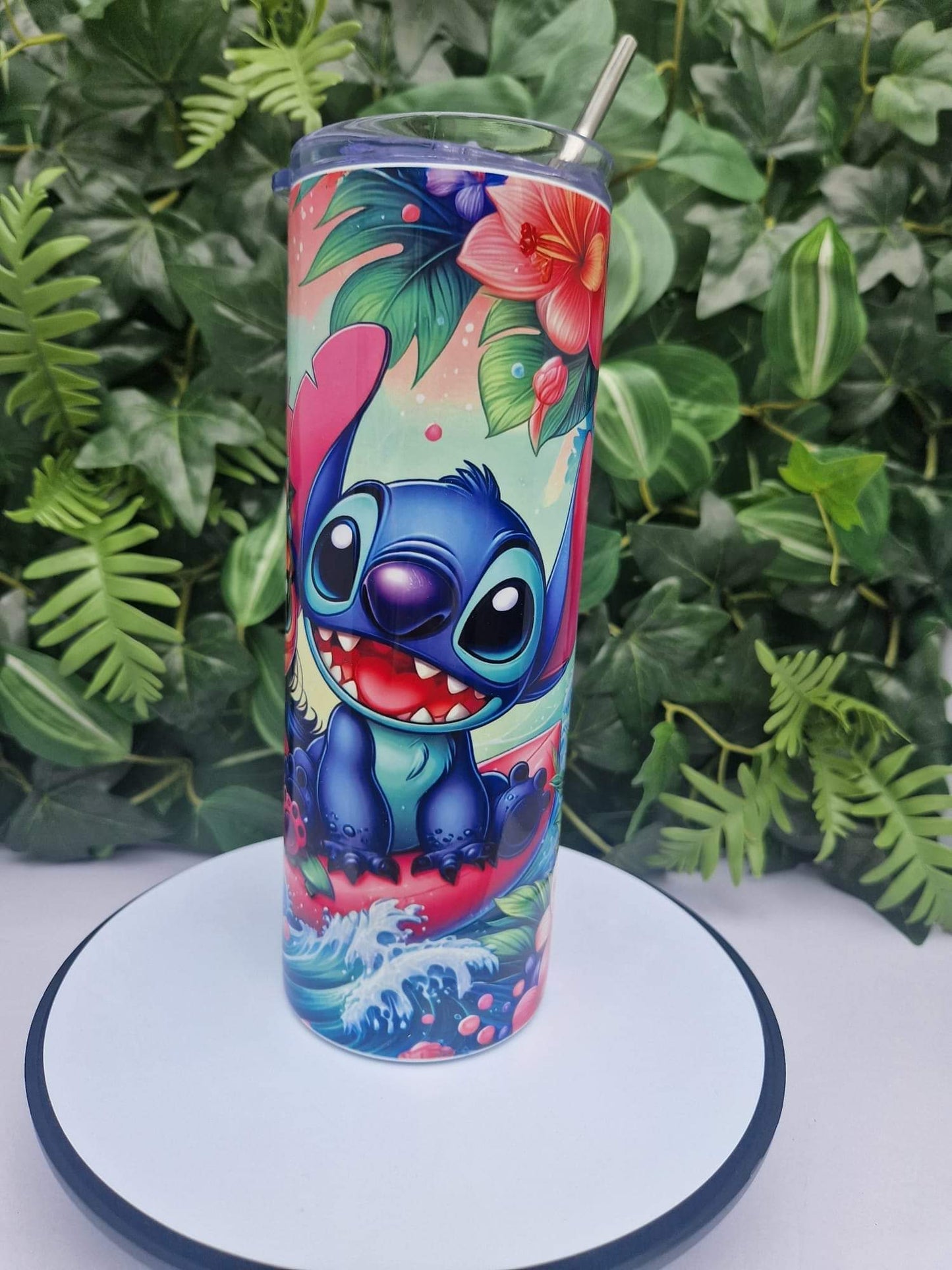 Blue Alien skinny drinks tumbler