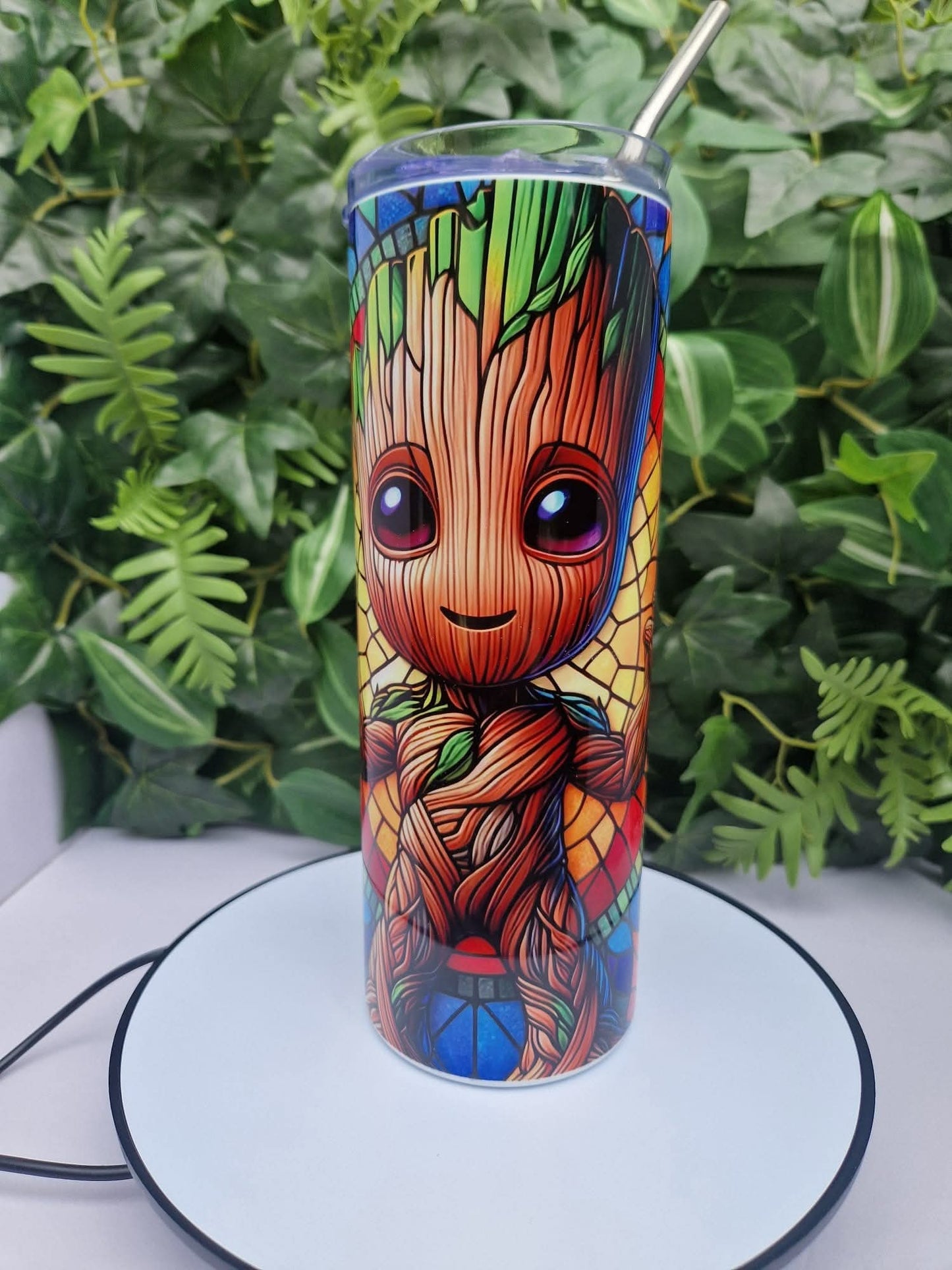 Bright Stain glass skinny drinks tumbler