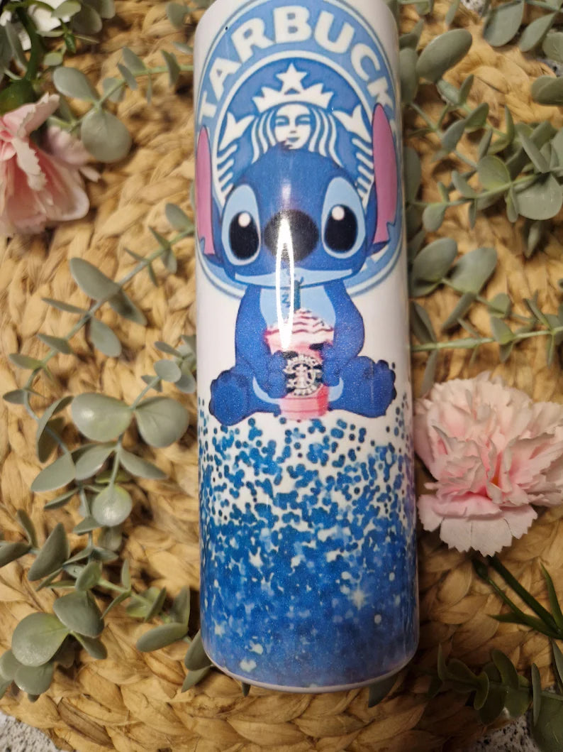 Blue Alien 20oz skinny tumbler
