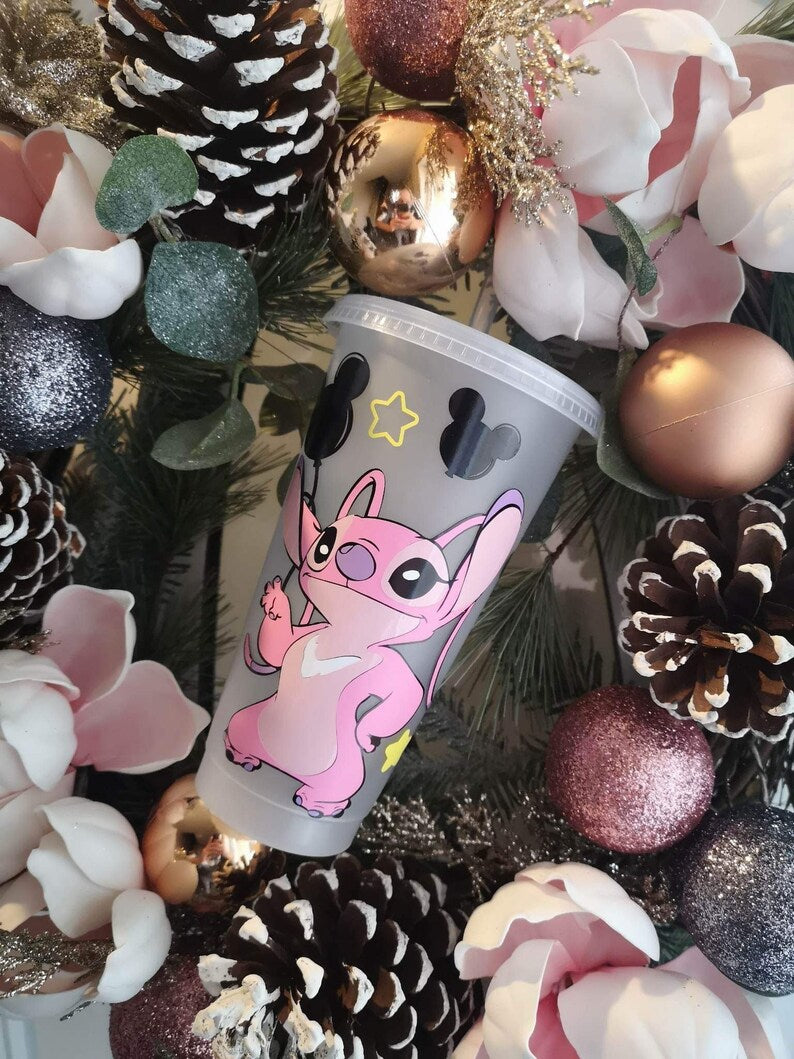 Pink Alien 24oz cold cup