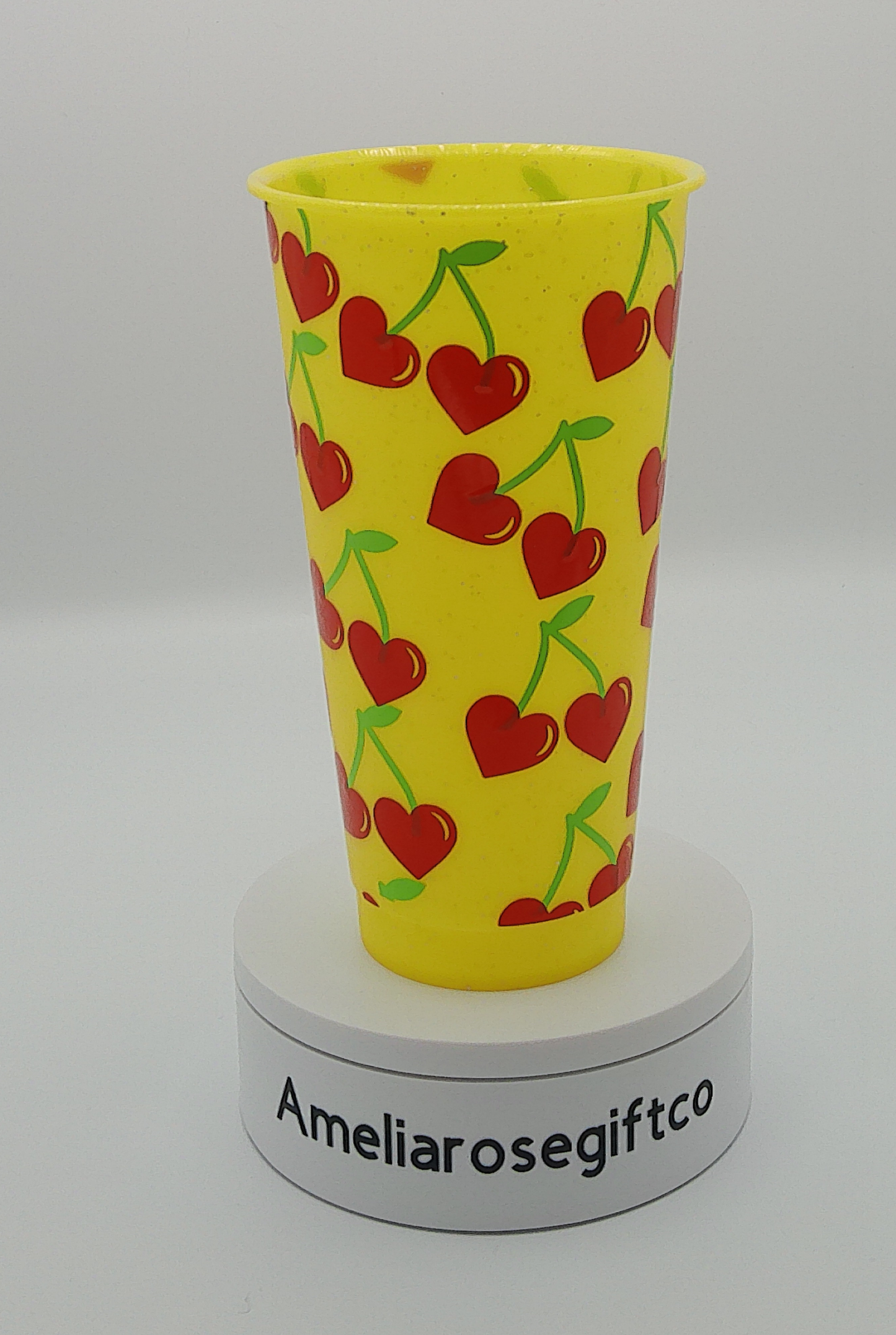 Cherry Love Heart 24oz Cold Cup