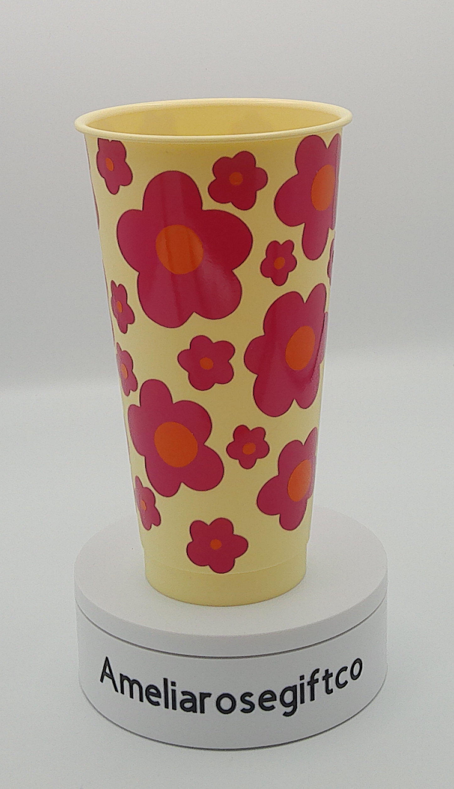 cute Flower design 24oz cold cup