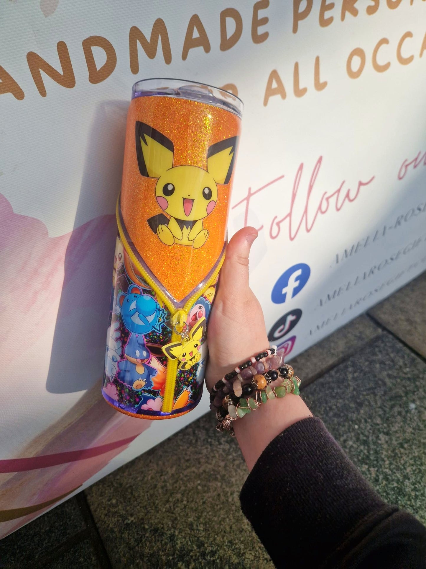 Pokemon zipper 20oz tumbler