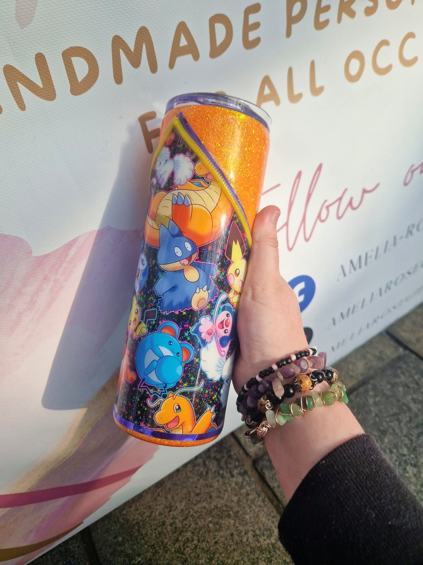 Pokemon zipper 20oz tumbler