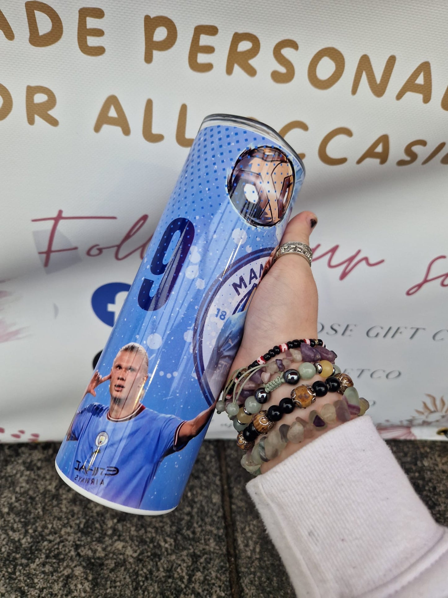 Football skinny drinks tumbler