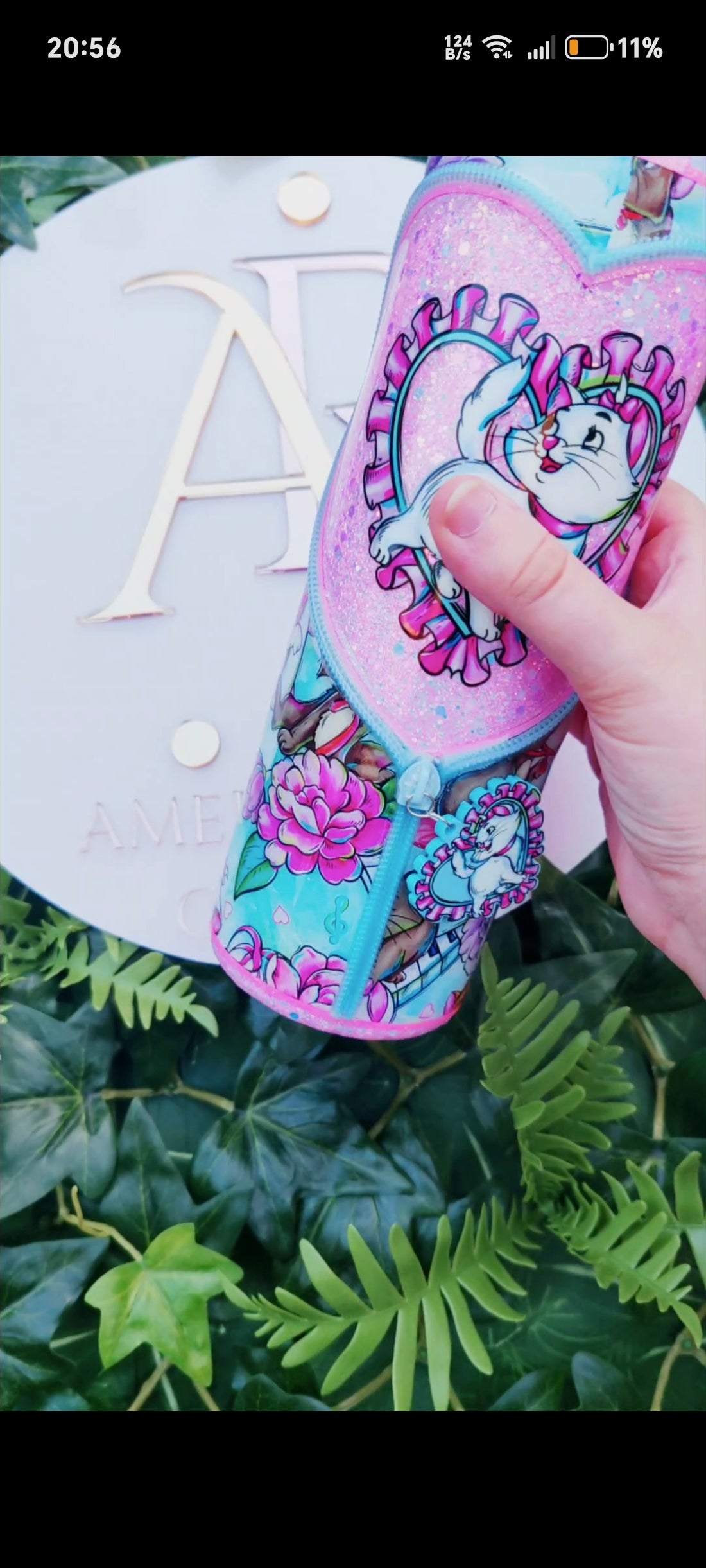 Marie Heart Zipper Tumbler