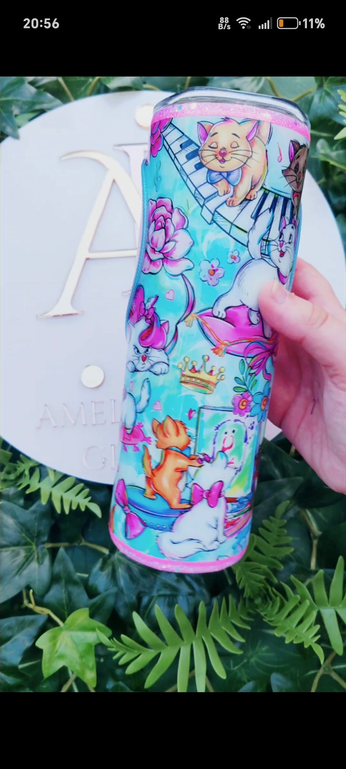 Marie Heart Zipper Tumbler