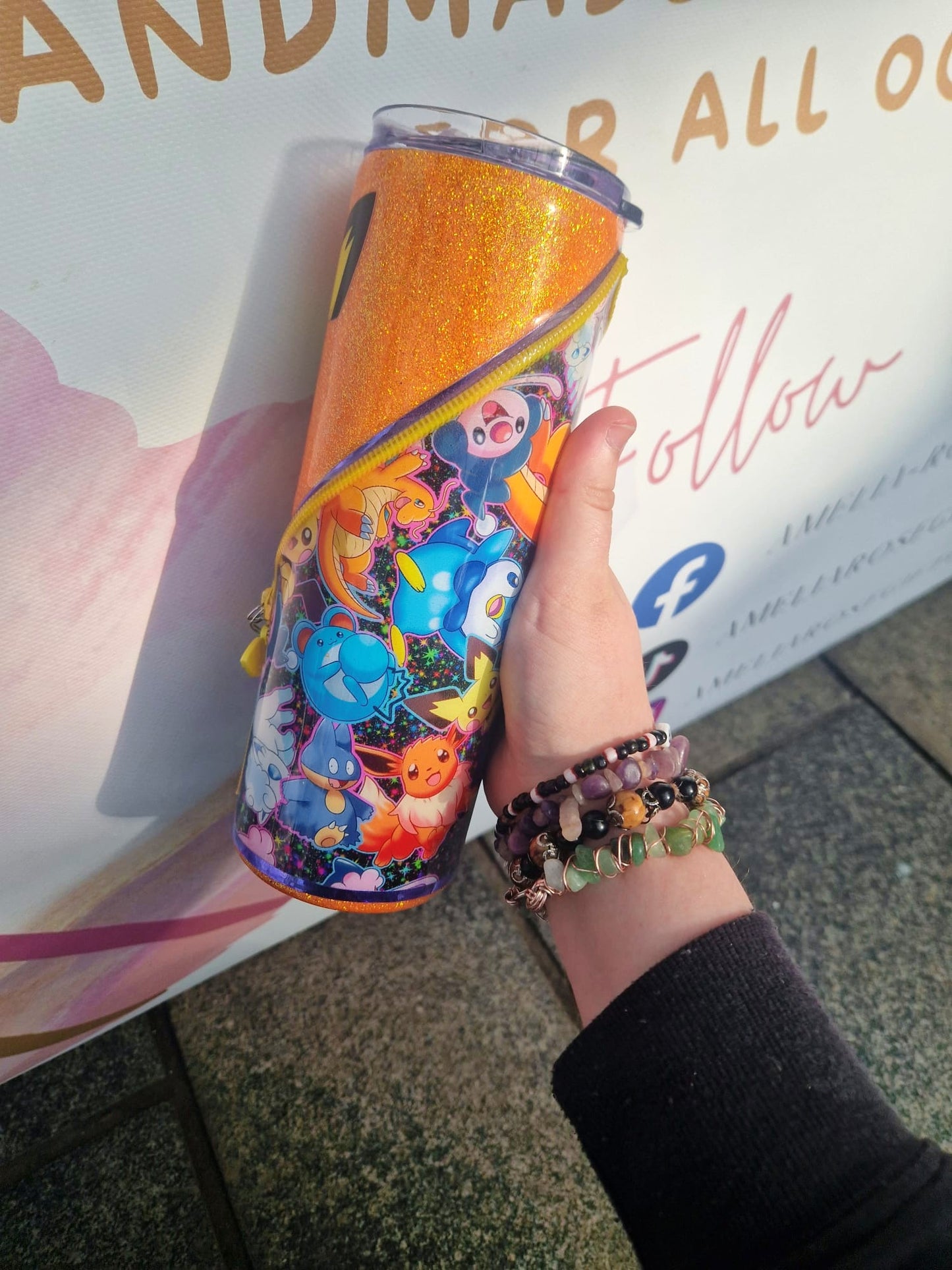 Pokemon zipper 20oz tumbler