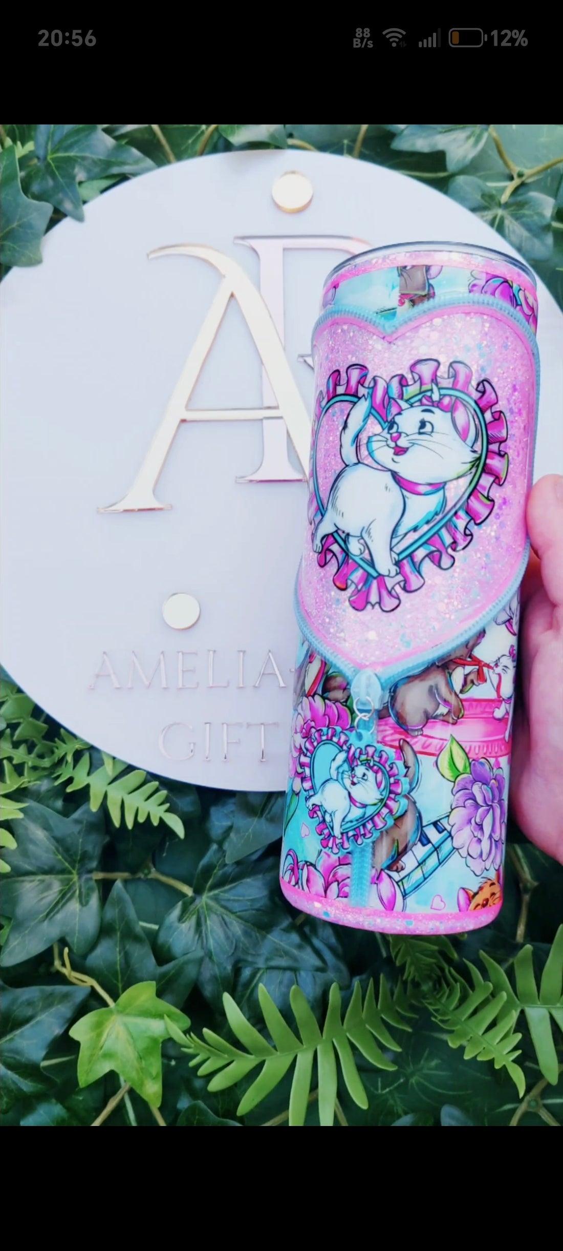 Marie Heart Zipper Tumbler